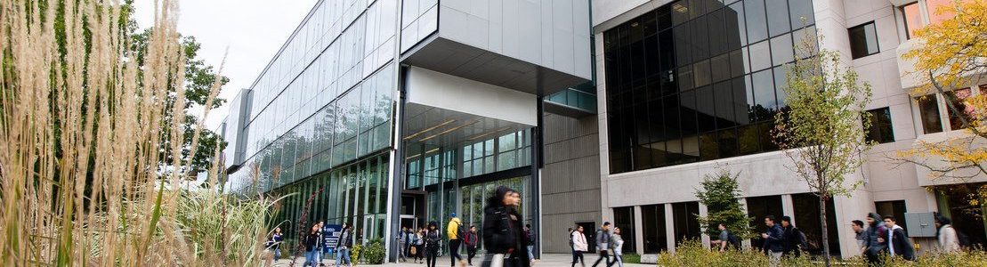 Walkway and campus building at the University of Toronto Mississauga