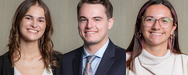 Meet the 2023 Naylor Fellows (left to right): Charlotte Clarke, Jake Dow and Lauren Williams.